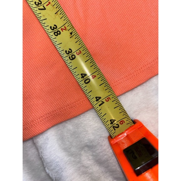 A New Day Midi Fit & Flare Ballet Dress Womens Medium Orange Ribbed Knit V Neck - Picture 6 of 7